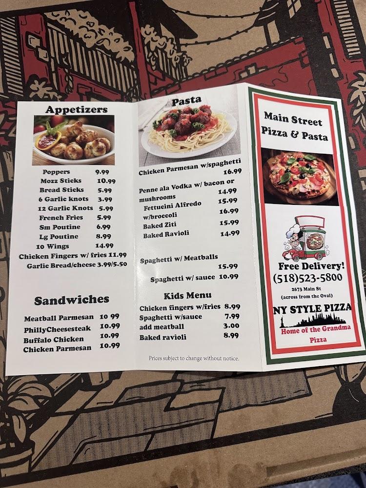 Main Street Pizza Menu image 2