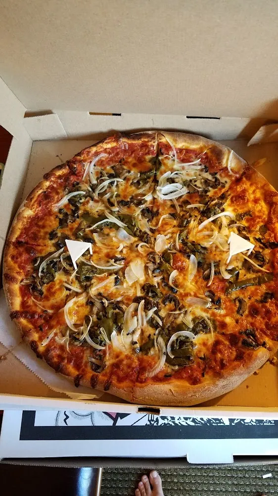 Mushrooms Onions and Peppers